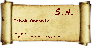 Sebők Antónia névjegykártya